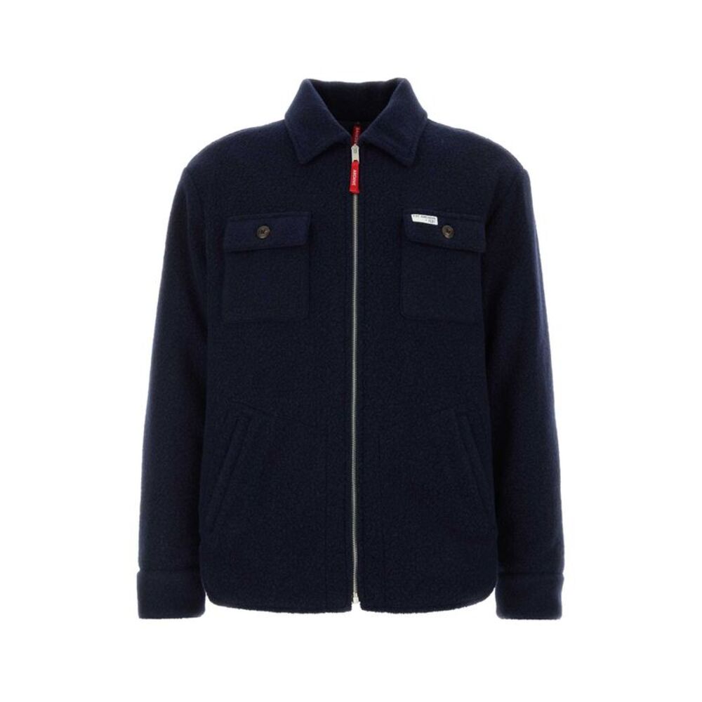 Fay Men Navy Blue Wool Blend Jacket